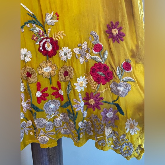 Johnny Was embroidered Edith Tunic yellow gold XL - Picture 12 of 14